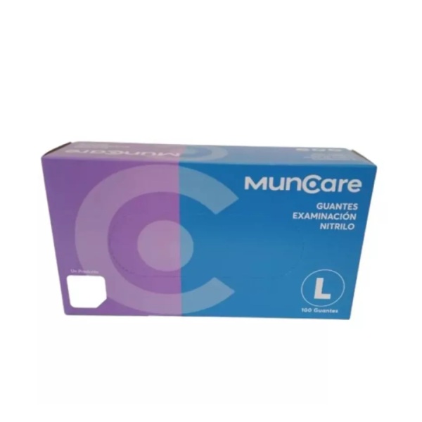 Guantes Nitrilo Celeste S S/P X100 Muncare