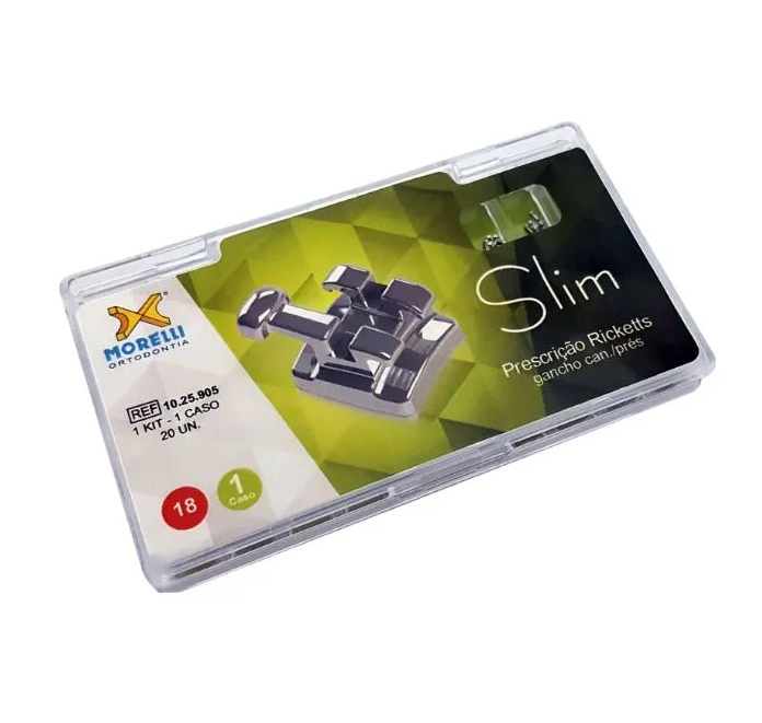 Kit De Brackets 1 Caso Ricketts - Slim .018 - Gancho Can/Pres 10.25.905 Morelli