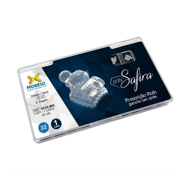 Kit De Brackets 1 Caso Roth - Polysafira .022 - Gancho Can/Pres 10.24.900 Morelli