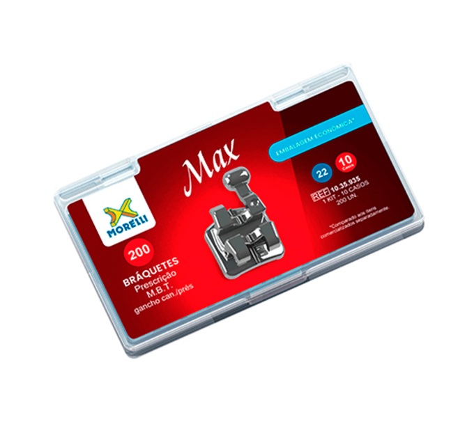 Kit De Brackets 10 Casos Mbt - Max .022 - Gancho Can/Pres 10.35.935 Morelli