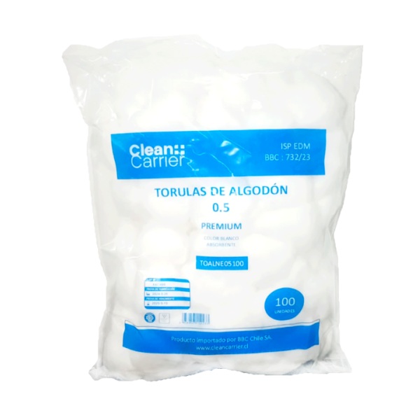 Torulas De Algodon De 0.5 X 100 Und Clean Carrier